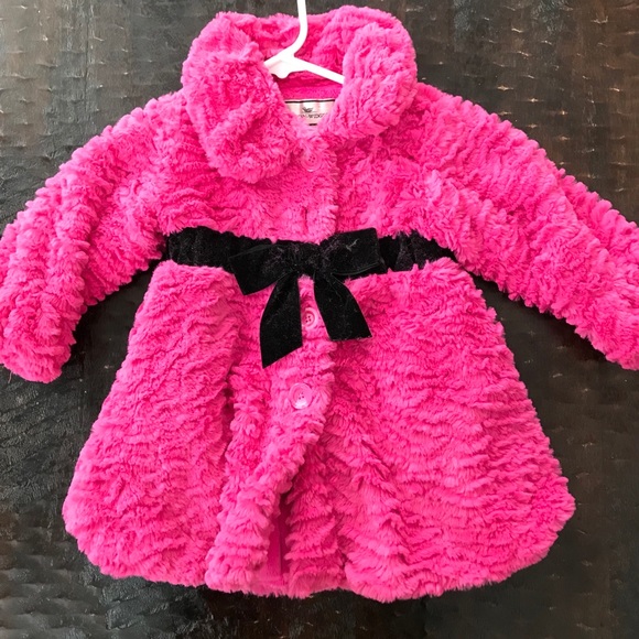 Other - Hot Pink Faux Fur Toddler Swing Coat